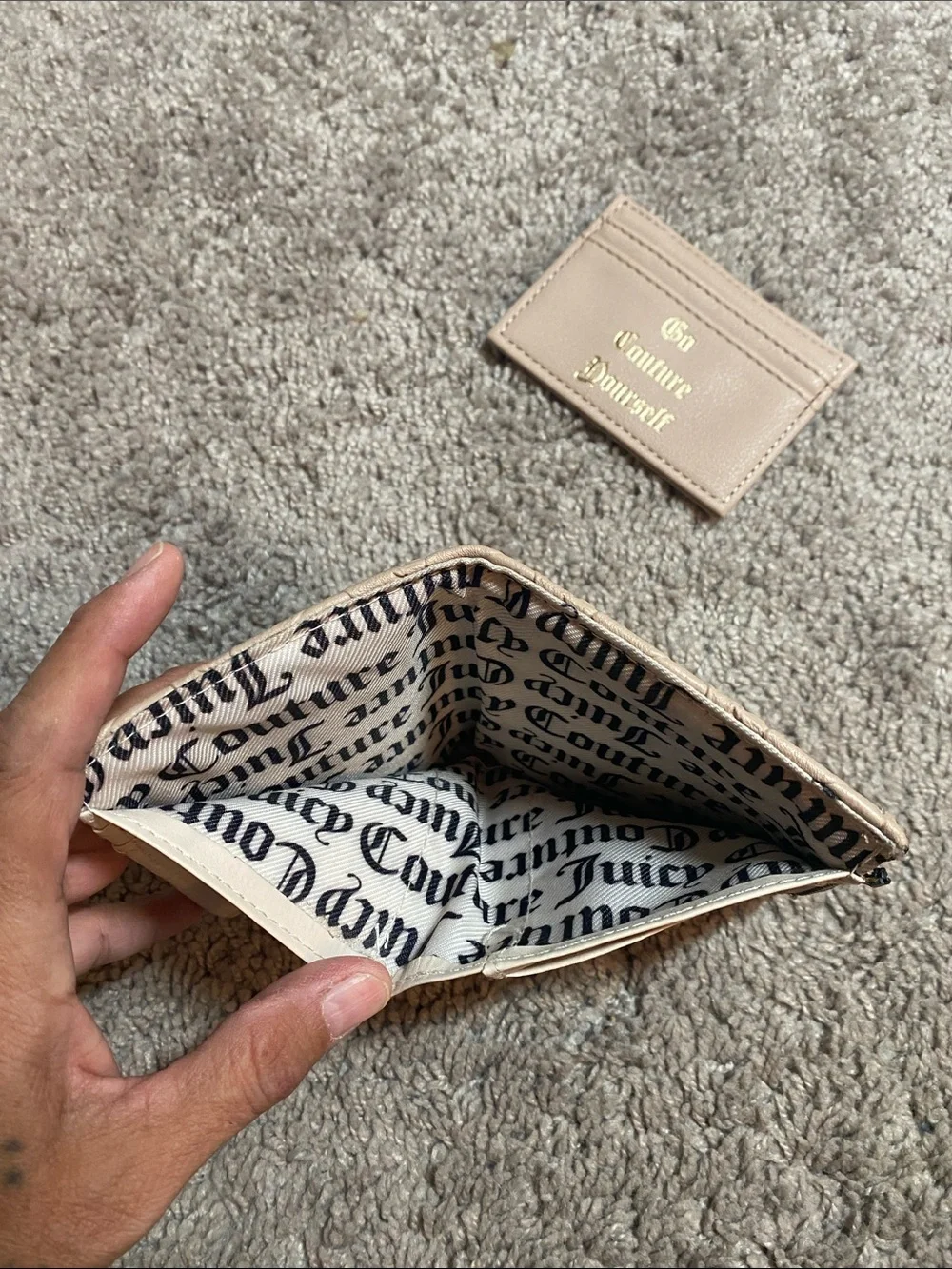 Juicy Couture Pale Pink Card Holder and Coin Pouch Set